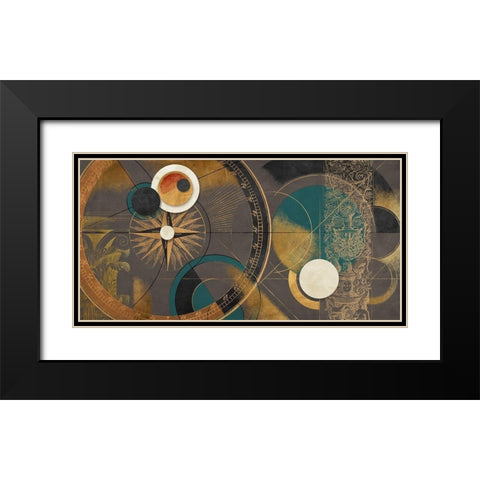 Orbite Spaziali - Blu Black Modern Wood Framed Art Print with Double Matting by Armenti, Arturo
