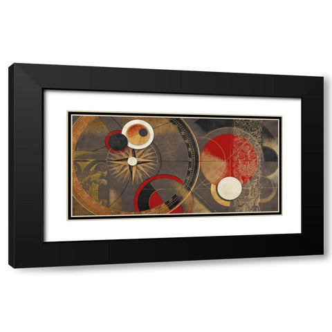 Orbite Spaziali - Rosso Black Modern Wood Framed Art Print with Double Matting by Armenti, Arturo