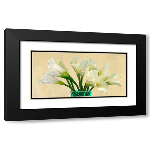 White Callas in a Glass Vase (detail) Black Modern Wood Framed Art Print with Double Matting by Antinori, Andrea