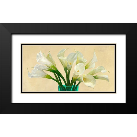 White Callas in a Glass Vase (detail) Black Modern Wood Framed Art Print with Double Matting by Antinori, Andrea