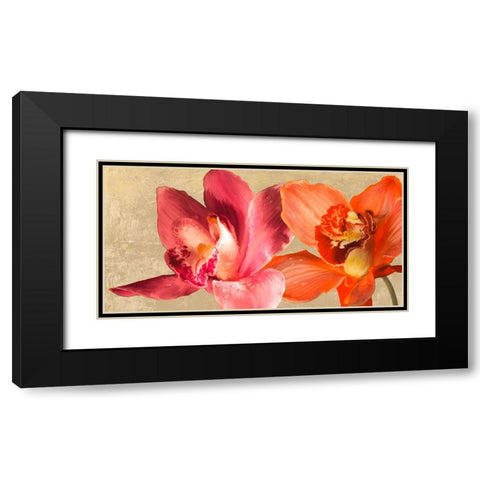Two Orchids Black Modern Wood Framed Art Print with Double Matting by Antinori, Andrea
