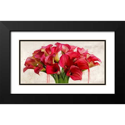 Calla abstraction Black Modern Wood Framed Art Print with Double Matting by Vinci, Alex