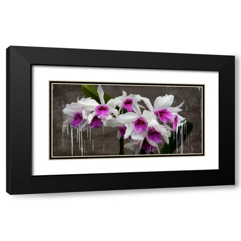 Orchid blackboard Black Modern Wood Framed Art Print with Double Matting by Vinci, Alex