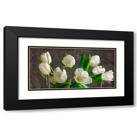 Tulip blackboard Black Modern Wood Framed Art Print with Double Matting by Vinci, Alex