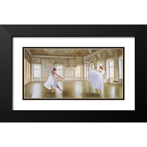 Le Grand Salon Black Modern Wood Framed Art Print with Double Matting by Benson, Pierre