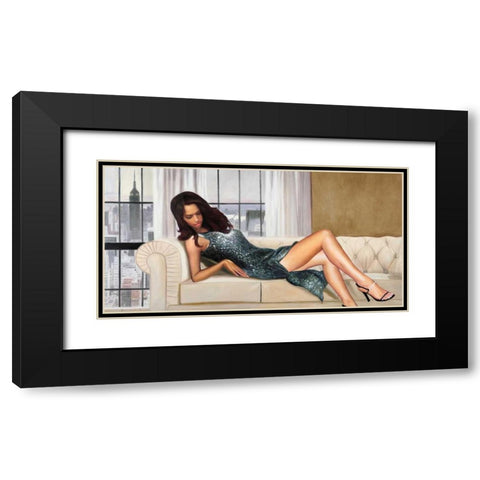 In Manhattan Black Modern Wood Framed Art Print with Double Matting by Benson, Pierre