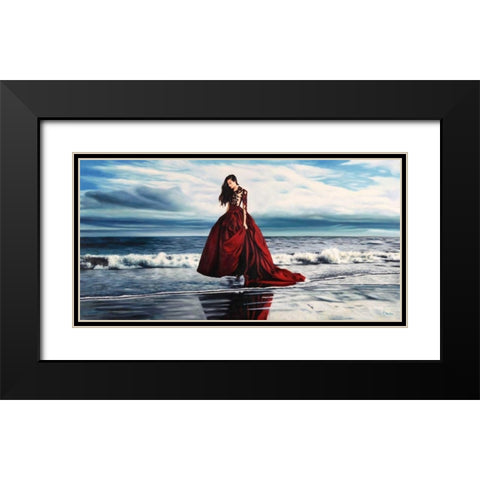 On the Seashore Black Modern Wood Framed Art Print with Double Matting by Benson, Pierre