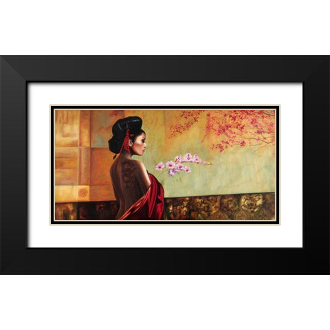 Wild Orchid Black Modern Wood Framed Art Print with Double Matting by Benson, Pierre