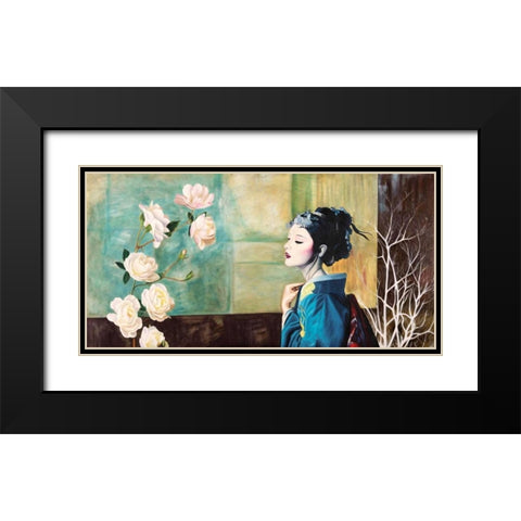 Wild Flower Black Modern Wood Framed Art Print with Double Matting by Benson, Pierre