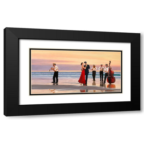 Romance on the beach Black Modern Wood Framed Art Print with Double Matting by Benson, Pierre