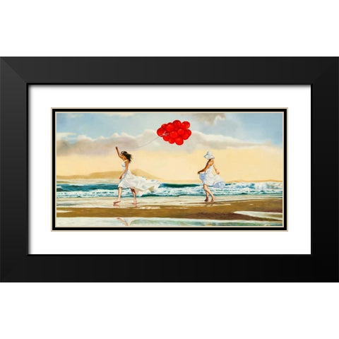 Collecting waves Black Modern Wood Framed Art Print with Double Matting by Benson, Pierre