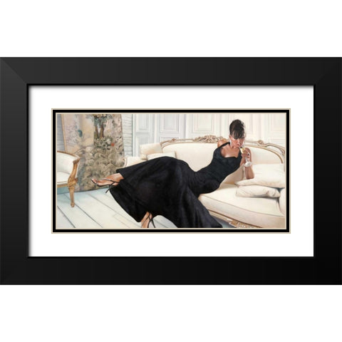 White Interior Black Modern Wood Framed Art Print with Double Matting by Benson, Pierre