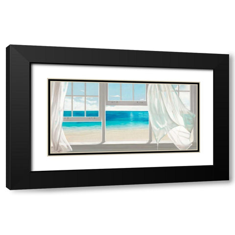 Emerald Seascape Black Modern Wood Framed Art Print with Double Matting by Benson, Pierre