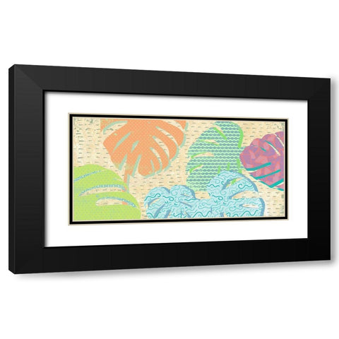 Leaves DÃ©cor Black Modern Wood Framed Art Print with Double Matting by Grant, Eve C.