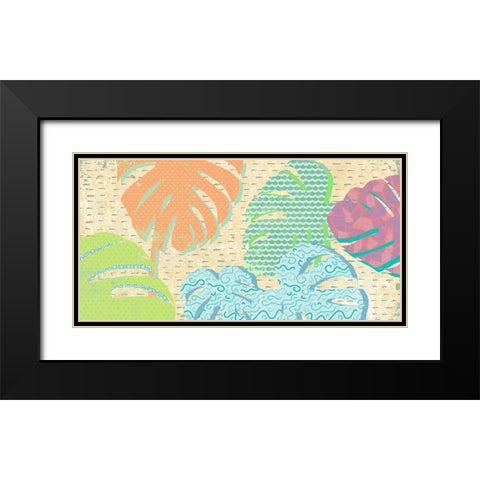 Leaves DÃ©cor Black Modern Wood Framed Art Print with Double Matting by Grant, Eve C.