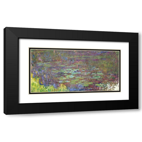 Waterlilies at Sunset Black Modern Wood Framed Art Print with Double Matting by Monet, Claude