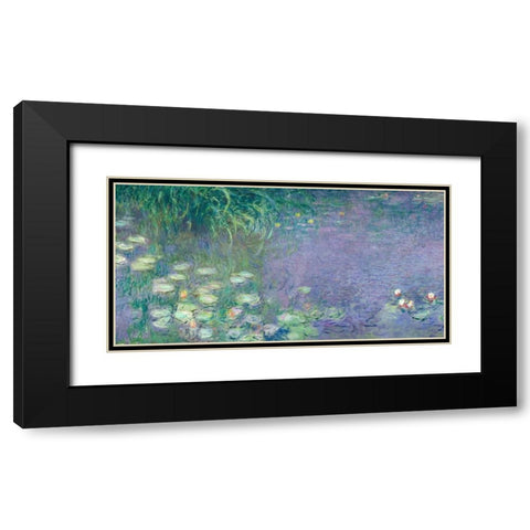 Morning I Black Modern Wood Framed Art Print with Double Matting by Monet, Claude