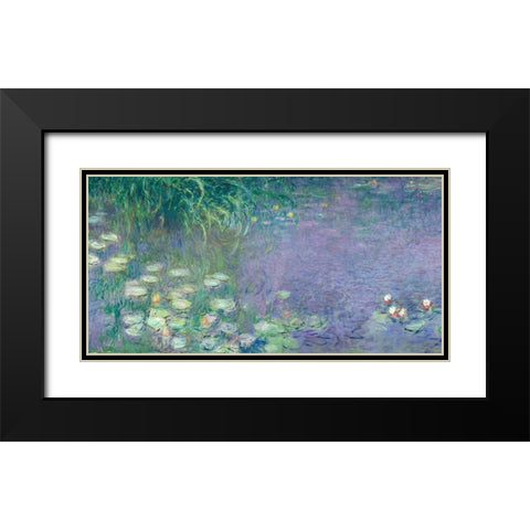 Morning I Black Modern Wood Framed Art Print with Double Matting by Monet, Claude