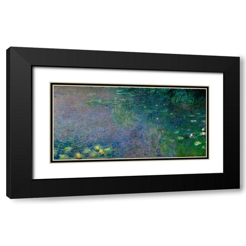Morning (detail II) Black Modern Wood Framed Art Print with Double Matting by Monet, Claude