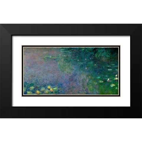 Morning (detail II) Black Modern Wood Framed Art Print with Double Matting by Monet, Claude