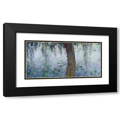 Morning with Weeping Willows I (detail) Black Modern Wood Framed Art Print with Double Matting by Monet, Claude