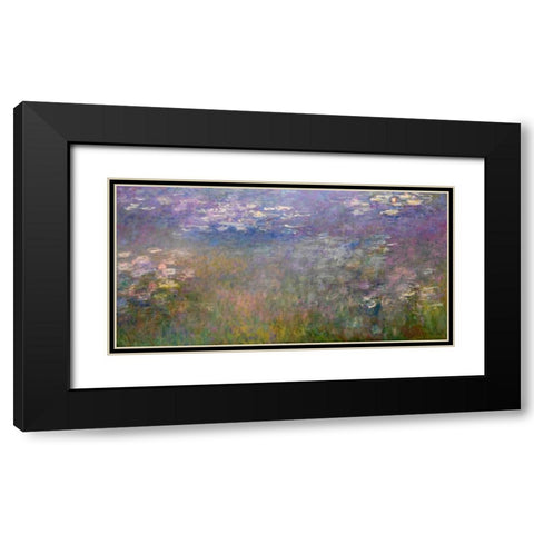 Water Lilies Black Modern Wood Framed Art Print with Double Matting by Monet, Claude
