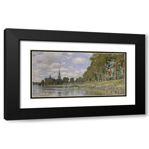 Zaandam, Holland (detail) Black Modern Wood Framed Art Print with Double Matting by Monet, Claude