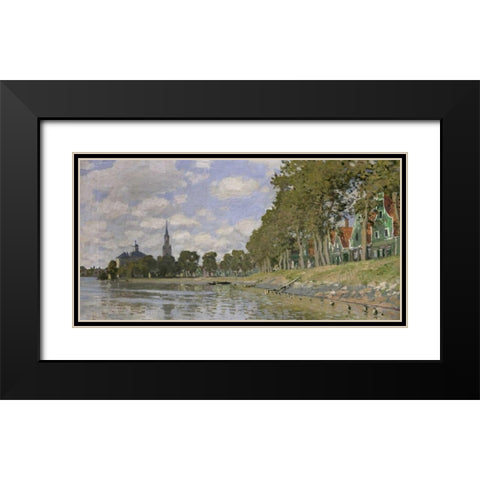 Zaandam, Holland (detail) Black Modern Wood Framed Art Print with Double Matting by Monet, Claude