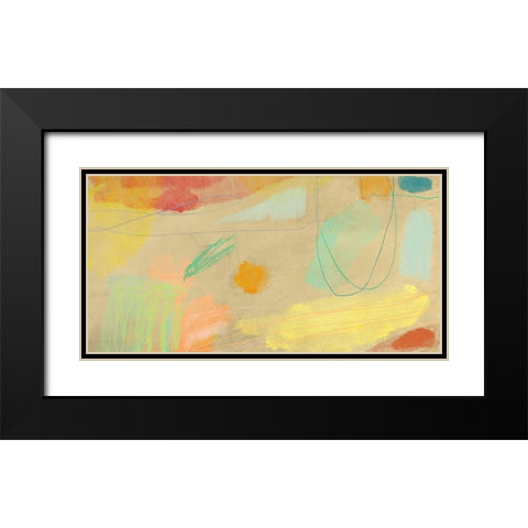 Scribbles Black Modern Wood Framed Art Print with Double Matting by Olin, Chaz
