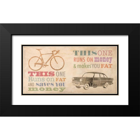 Bike vs Car Black Modern Wood Framed Art Print with Double Matting by Teller, Skip