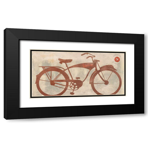 Vintage Bike Black Modern Wood Framed Art Print with Double Matting by Teller, Skip