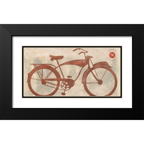 Vintage Bike Black Modern Wood Framed Art Print with Double Matting by Teller, Skip