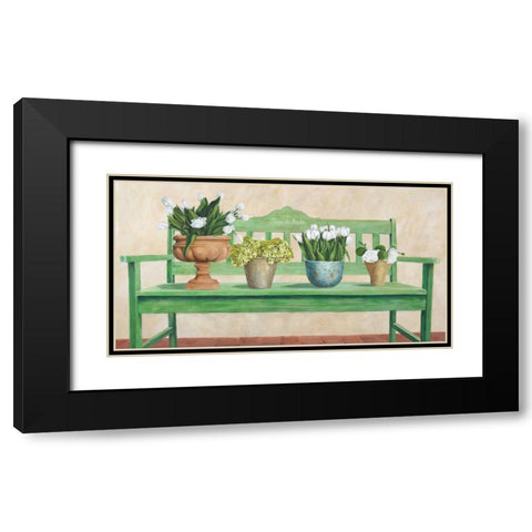 Jardin Francais Black Modern Wood Framed Art Print with Double Matting by Dellal, Remy