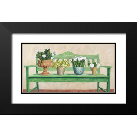 Jardin Francais Black Modern Wood Framed Art Print with Double Matting by Dellal, Remy