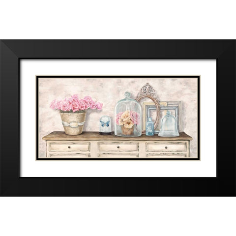 Composition en blanc Black Modern Wood Framed Art Print with Double Matting by Dellal, Remy