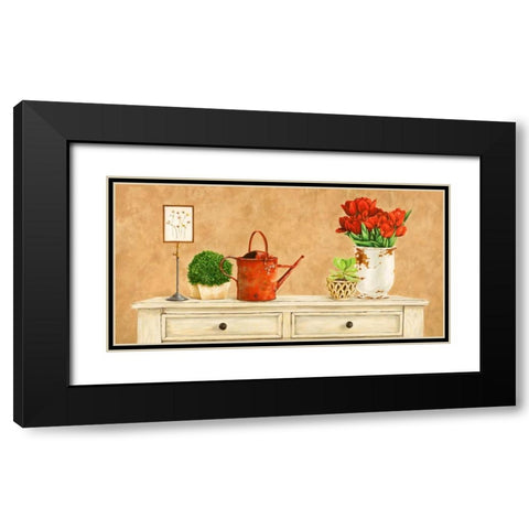 Mon jardin II Black Modern Wood Framed Art Print with Double Matting by Dellal, Remy
