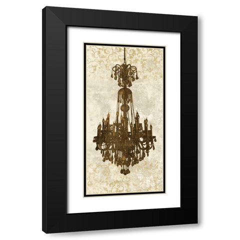 Panneau Chandelier II Black Modern Wood Framed Art Print with Double Matting by Dellal, Remy