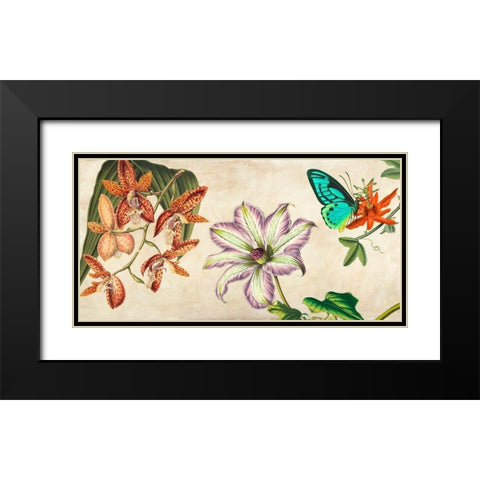 Panneau Botanique I Black Modern Wood Framed Art Print with Double Matting by Dellal, Remy