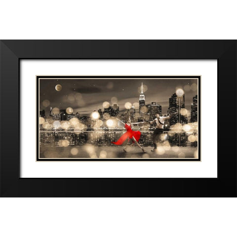 Dancin in the Moonlight (BW) Black Modern Wood Framed Art Print with Double Matting by Loumer, Dianne