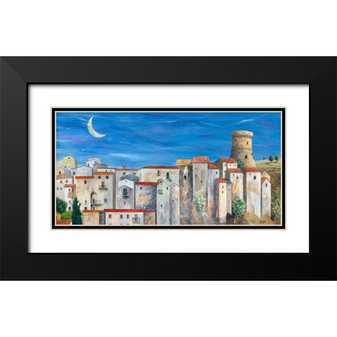 Villaggio silenzioso Black Modern Wood Framed Art Print with Double Matting by Larotonda, Donato