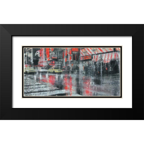 Times Square 2 Black Modern Wood Framed Art Print with Double Matting by Moschetta, Dario
