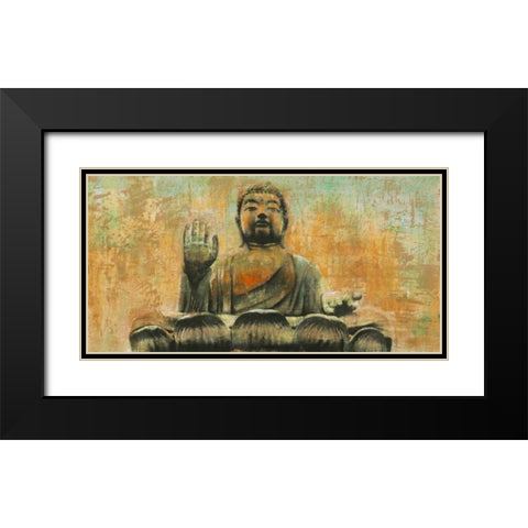 Buddha the Enlightened Black Modern Wood Framed Art Print with Double Matting by Moschetta, Dario