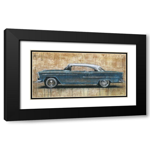 Vintage Blue Black Modern Wood Framed Art Print with Double Matting by Moschetta, Dario