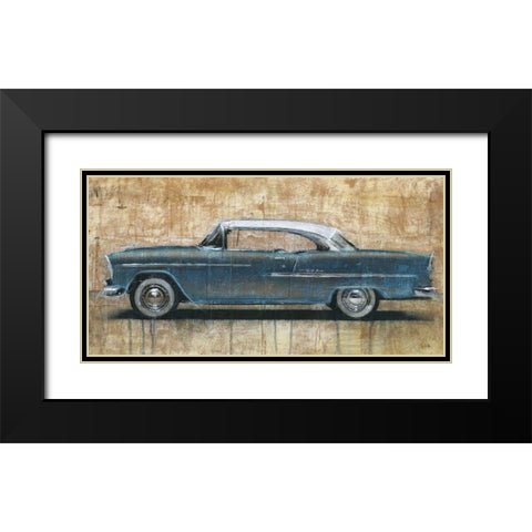Vintage Blue Black Modern Wood Framed Art Print with Double Matting by Moschetta, Dario