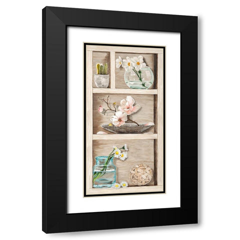Fleurs et Memoires III Black Modern Wood Framed Art Print with Double Matting by Dolci, Elena