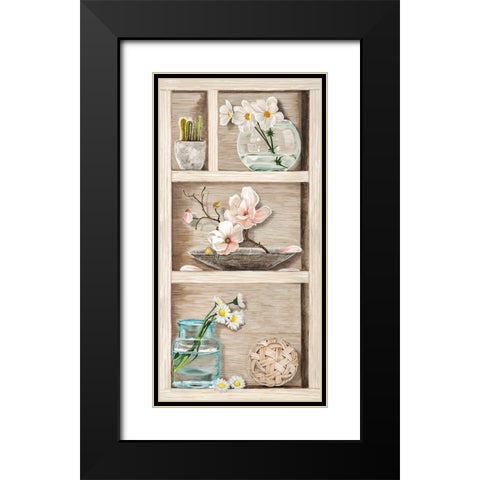 Fleurs et Memoires III Black Modern Wood Framed Art Print with Double Matting by Dolci, Elena