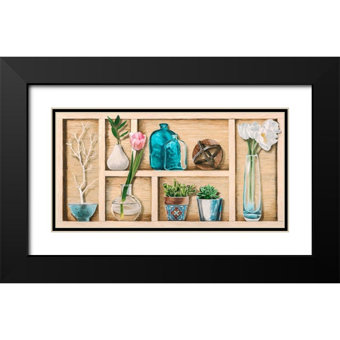 Collection de Memoires I Black Modern Wood Framed Art Print with Double Matting by Dolci, Elena