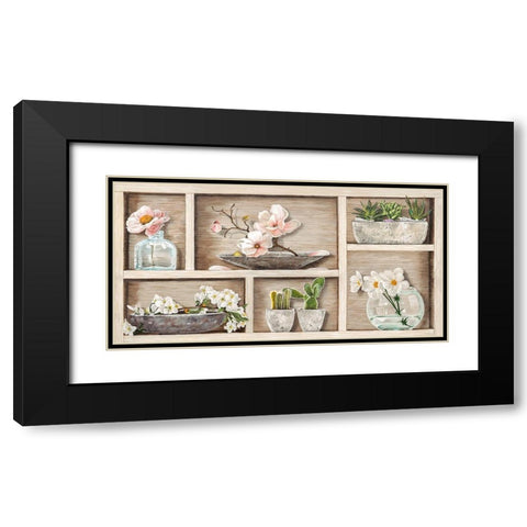 Fleurs et Memoires I Black Modern Wood Framed Art Print with Double Matting by Dolci, Elena