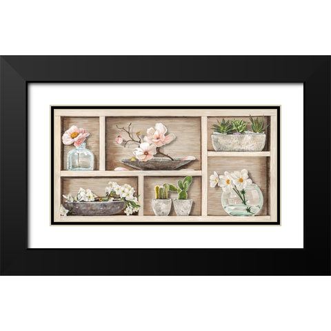 Fleurs et Memoires I Black Modern Wood Framed Art Print with Double Matting by Dolci, Elena