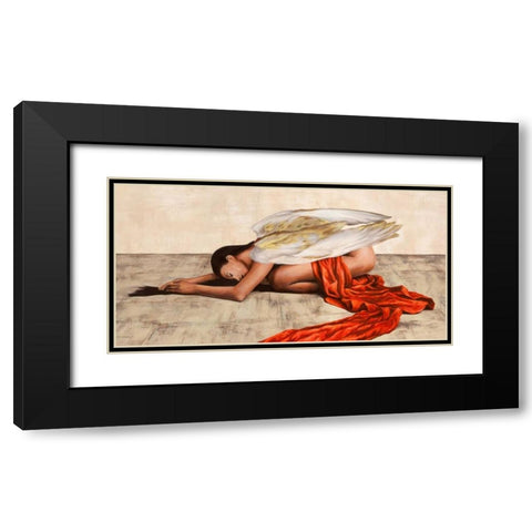 Reclined Angel (detail) Black Modern Wood Framed Art Print with Double Matting by Duval, Sonya